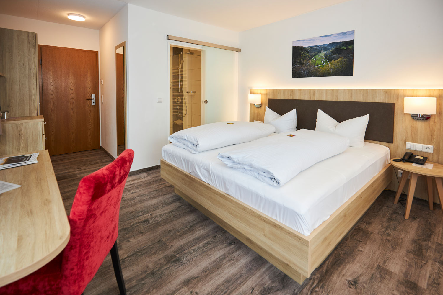 Hotelzimmeransicht im Gasthof zum Hirsch